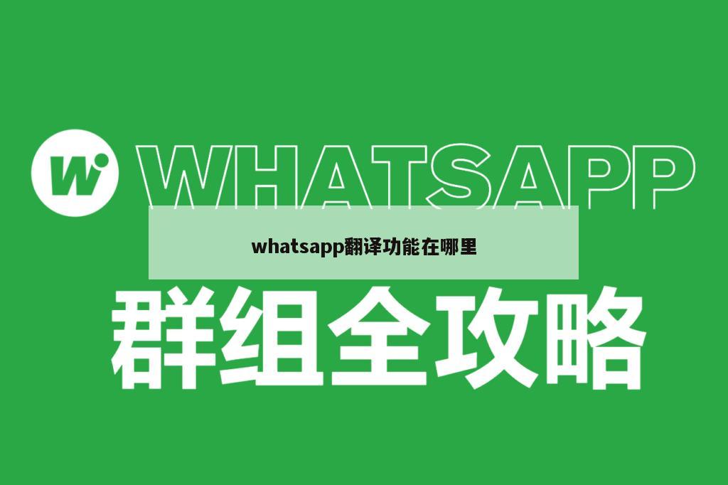 whatsapp翻译功能在哪里